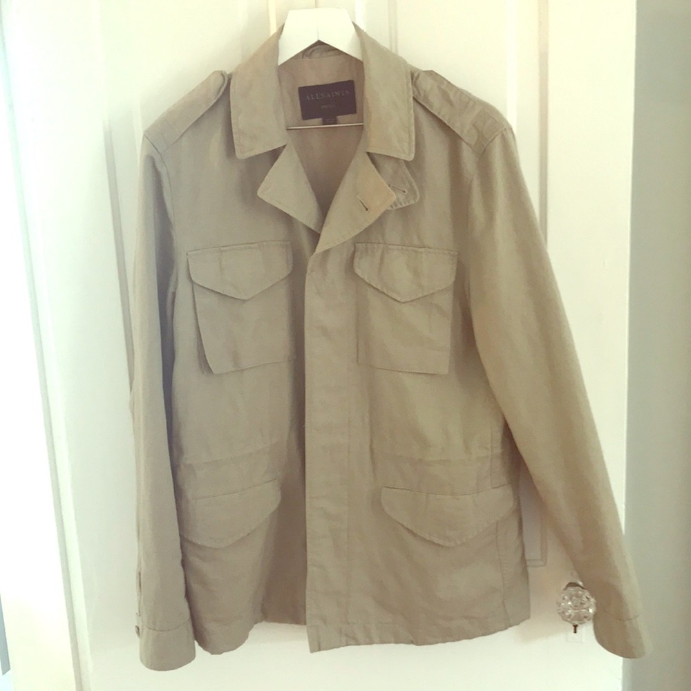 All Saints Dark Tan "Vulcan" Jacket, Four Pockets